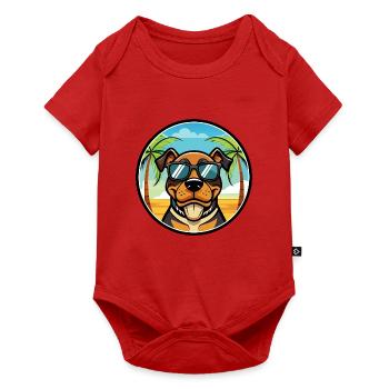 Lunettes de soleil Rottweiler Dog Cartoon Summer Beach - Body à manches courtes Premium Bébé - rouge - Devant