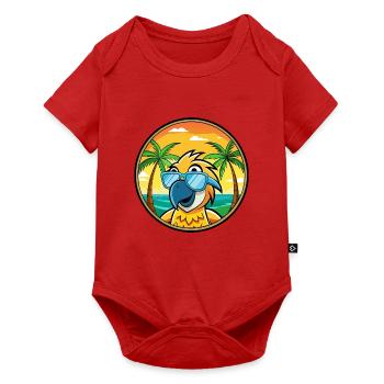 Perroquet Drôle Dessin Animé Plage Été Lunettes De Soleil Cool - Body à manches courtes Premium Bébé - rouge - Devant