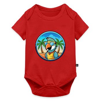 Perroquet Drôle Dessin Animé Plage Été Lunettes De Soleil Cool - Body à manches courtes Premium Bébé - rouge - Devant