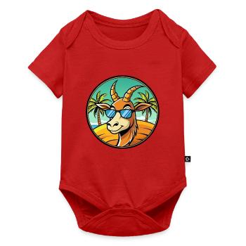 Antilope Lustige Cartoon Sommer Strand Sonnenbrille - Baby Premium Kurzarmbody - Rot - Vorne