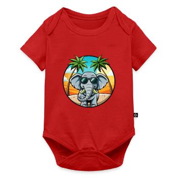 Lunettes de soleil de plage d’été de dessin animé drôle d’éléphant - Body à manches courtes Premium Bébé - rouge - Devant