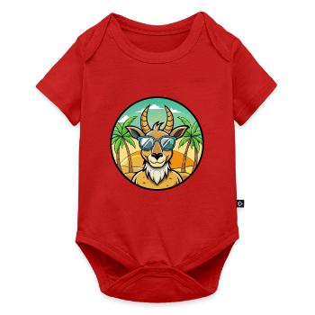 Antilope Lustige Cartoon Sommer Strand Sonnenbrille - Baby Premium Kurzarmbody - Rot - Vorne