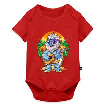 Drôle Yeti Dessin Animé Plage D’été Lunettes De Soleil Guitare - Body à manches courtes Premium Bébé - rouge - Devant
