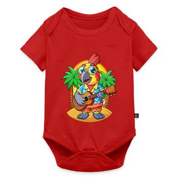 Drôle de perroquet d’été plage lunettes de soleil hawaïenne - Body à manches courtes Premium Bébé - rouge - Devant