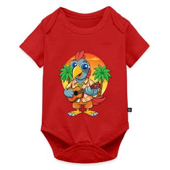 Drôle de perroquet d’été plage lunettes de soleil hawaïenne - Body à manches courtes Premium Bébé - rouge - Devant