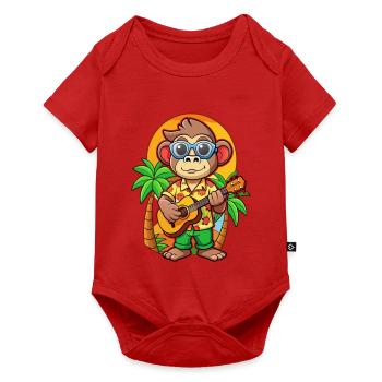 Lustige Affe Cartoon Sommer Strand Sonnenbrille - Baby Premium Kurzarmbody - Rot - Vorne