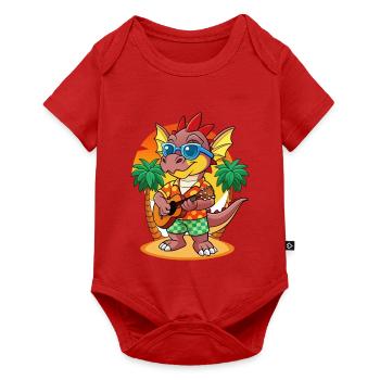 Lunettes de soleil de plage d’été de dessin animé de dragon drôle - Body à manches courtes Premium Bébé - rouge - Devant