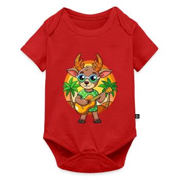 Lustige Antilope Cartoon Sommer Strand Sonnenbrille - Baby Premium Kurzarmbody - Rot - Vorne