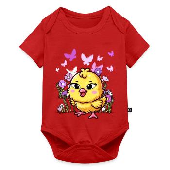 Küken Ostern Kind Kinder - Baby Premium Kurzarmbody - Rot - Vorne