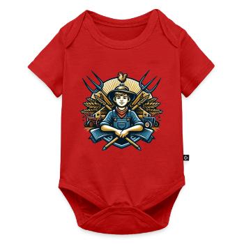 Junge vom Dorf Logo - Baby Premium Kurzarmbody - Rot - Vorne