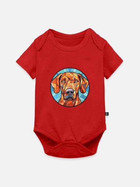 Rhodesian Ridgeback Hunderasse buntes Aquarell - Baby Premium Kurzarmbody - Rot