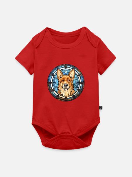 Karpatenschäferhund Rasse Buntglas Farbe - Baby Premium Kurzarmbody - Rot