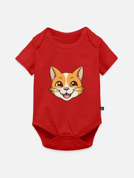 Deutsche Rex-Katze-Karikatur Aquarell-Illustration - Baby Premium Kurzarmbody - Rot