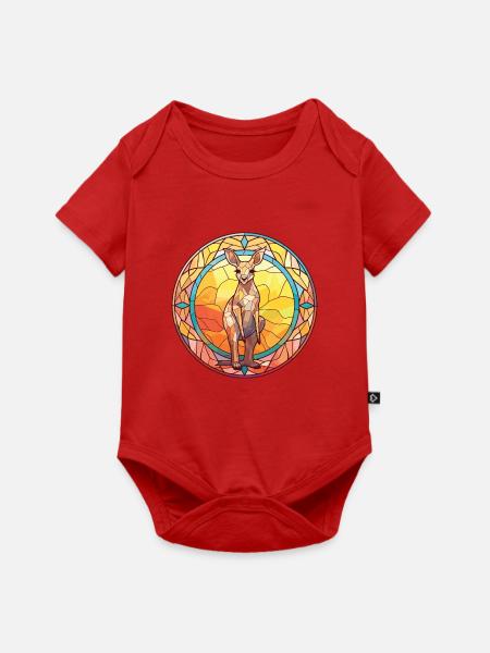 Känguru Bunte Aquarell-Tierillustration - Baby Premium Kurzarmbody - Rot