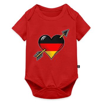 Deutschland Flagge Herz mit Pfeil - Baby Premium Kurzarmbody - Rot - Vorne