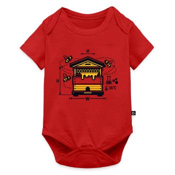 Honigwaben Imker-Design - Baby Premium Kurzarmbody - Rot - Vorne