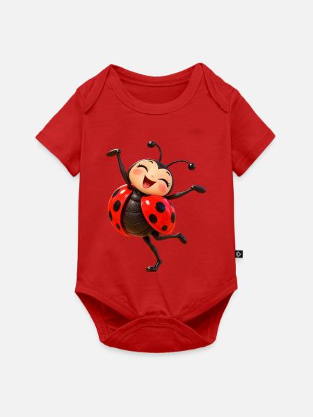Fröhliche tanzende Marienkäfer - Baby Premium Kurzarmbody - Rot