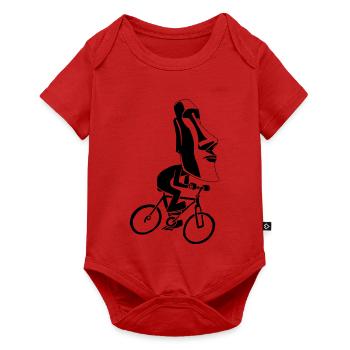 Osterinsel-Fahrradtour (Schwarz) - Baby Premium Kurzarmbody - Rot - Vorne