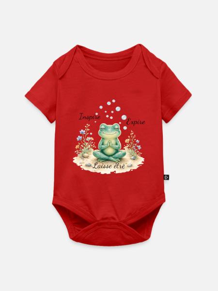 Meditativer Zen-Frosch - Baby Premium Kurzarmbody - Rot