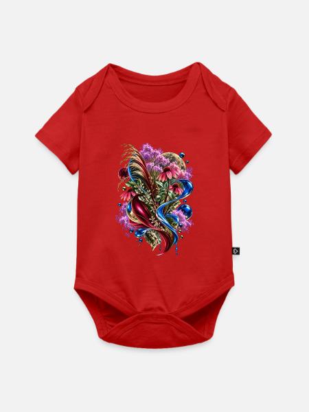 Kosmische Blütenbänder - Baby Premium Kurzarmbody - Rot