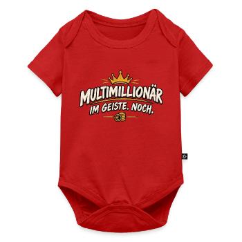 Multimillionär im Geiste Noch – lustiger Spruch - Baby Premium Kurzarmbody - Rot - Vorne