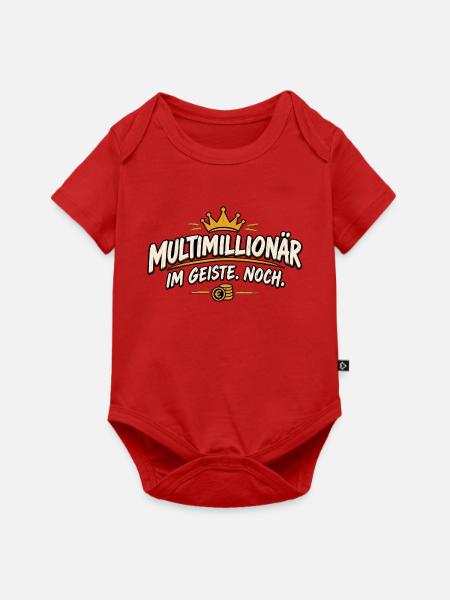 Multimillionär im Geiste Noch – lustiger Spruch - Baby Premium Kurzarmbody - Rot