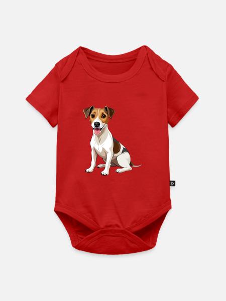 Russell Terrier Hund - Baby Premium Kurzarmbody - Rot
