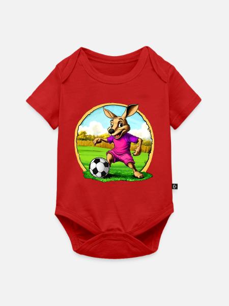 Fussball Kängurus - Baby Premium Kurzarmbody - Rot