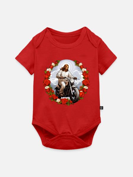 Motorrad Jesus - Baby Premium Kurzarmbody - Rot