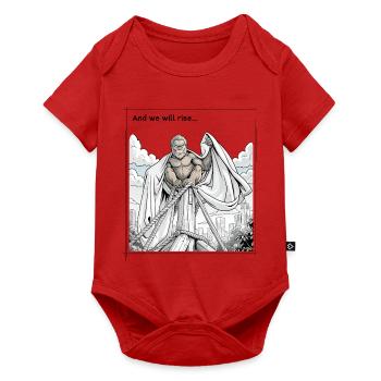 Affe auf dem Pfahl mit Tuchumhang - Baby Premium Kurzarmbody - Rot - Vorne