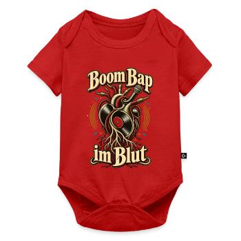 Boom Bap Oldschool Hip Hop 90er Rap Fan - Baby Premium Kurzarmbody - Rot - Vorne