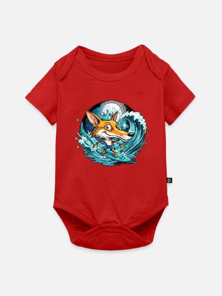 Ein Fuchs, König der Surf-Welle - Baby Premium Kurzarmbody - Rot