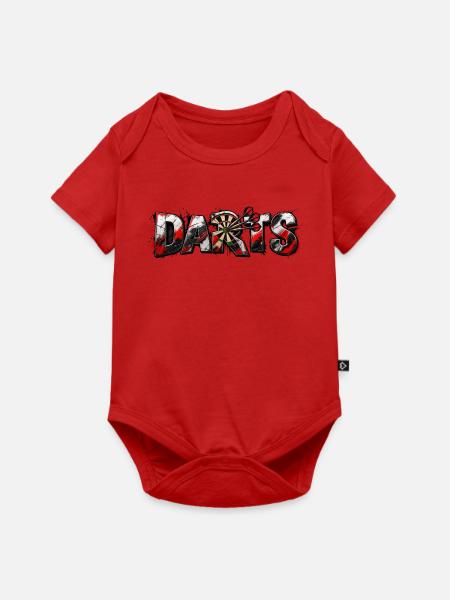 Darts Metallkunst Bullseye - Baby Premium Kurzarmbody - Rot