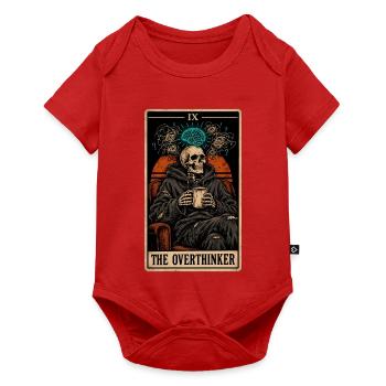 The Overthinker Tarotkarte lustiges Skelett Retro - Baby Premium Kurzarmbody - Rot - Vorne