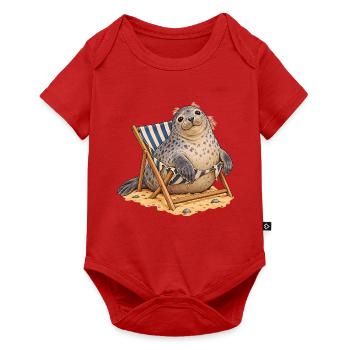 Zerbrochenes Deckstuhl-Siegel - Baby Premium Kurzarmbody - Rot - Vorne