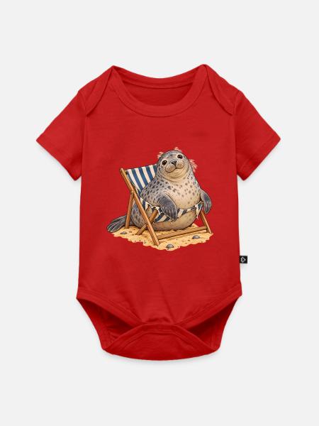 Zerbrochenes Deckstuhl-Siegel - Baby Premium Kurzarmbody - Rot
