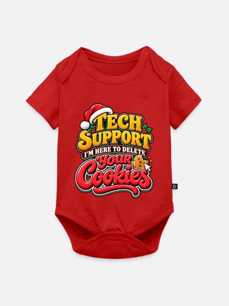 Tech Support Cookies: Holiday Debugger - Baby Premium Kurzarmbody - Rot
