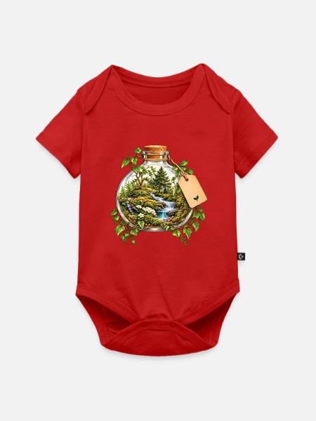Waldlandschaft im Flaschenarrangement - Baby Premium Kurzarmbody - Rot