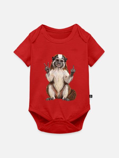 Geoffroy-Perueckenaffe - Baby Premium Kurzarmbody - Rot