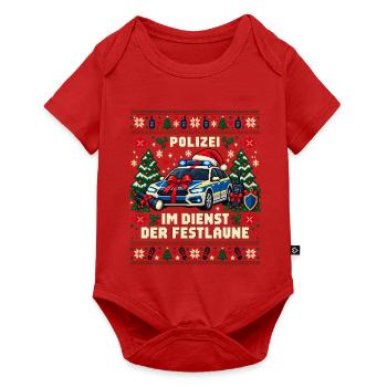 Polizei - Im Dienst der Festlaune - Baby Premium Kurzarmbody - Rot - Vorne
