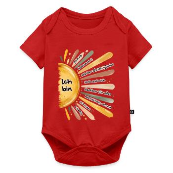 Ich bin genug – Positive Affirmationen Sonne - Baby Premium Kurzarmbody - Rot - Vorne