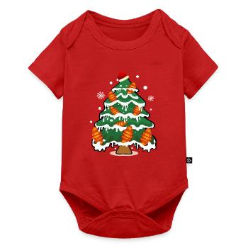 Weihnachten Franzbrötchen Weihnachtsbaum - Baby Premium Kurzarmbody - Rot - Vorne