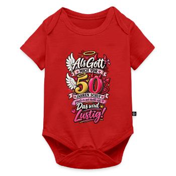 50. Geburtstag – Himmlisch frecher Humor - Baby Premium Kurzarmbody - Rot - Vorne