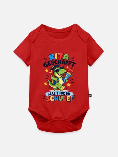 Kita geschafft Einschulung Dino - Baby Premium Kurzarmbody - Rot