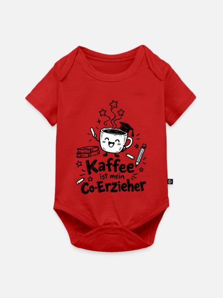 Lustiger Kaffeebecher Cartoon - Baby Premium Kurzarmbody - Rot