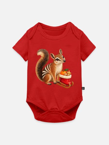 Numbat mit Nikolaus-Stiefelschlitten - Baby Premium Kurzarmbody - Rot
