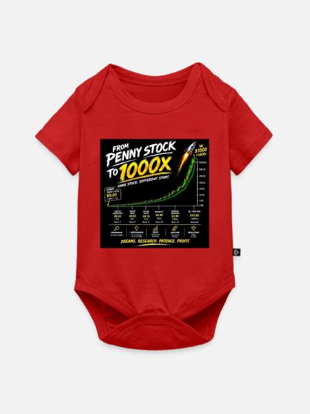 Von Penny Stock zu 1000x - Baby Premium Kurzarmbody - Rot
