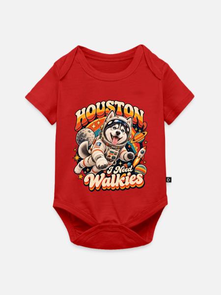Houston Walkies Astronaut Hund - Baby Premium Kurzarmbody - Rot