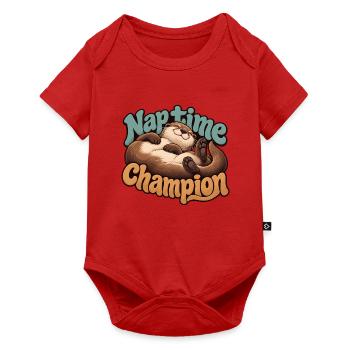 Amerikanischer Otter - Baby Premium Kurzarmbody - Rot - Vorne