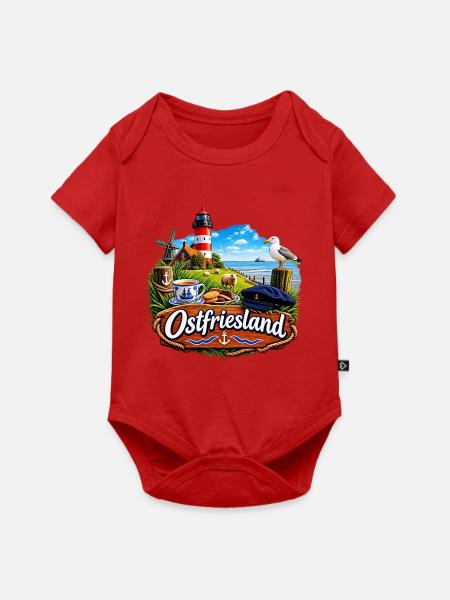 OSTFRIESLAND - Baby Premium Kurzarmbody - Rot